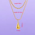 Sleek Teardrop Charm Layer Necklace