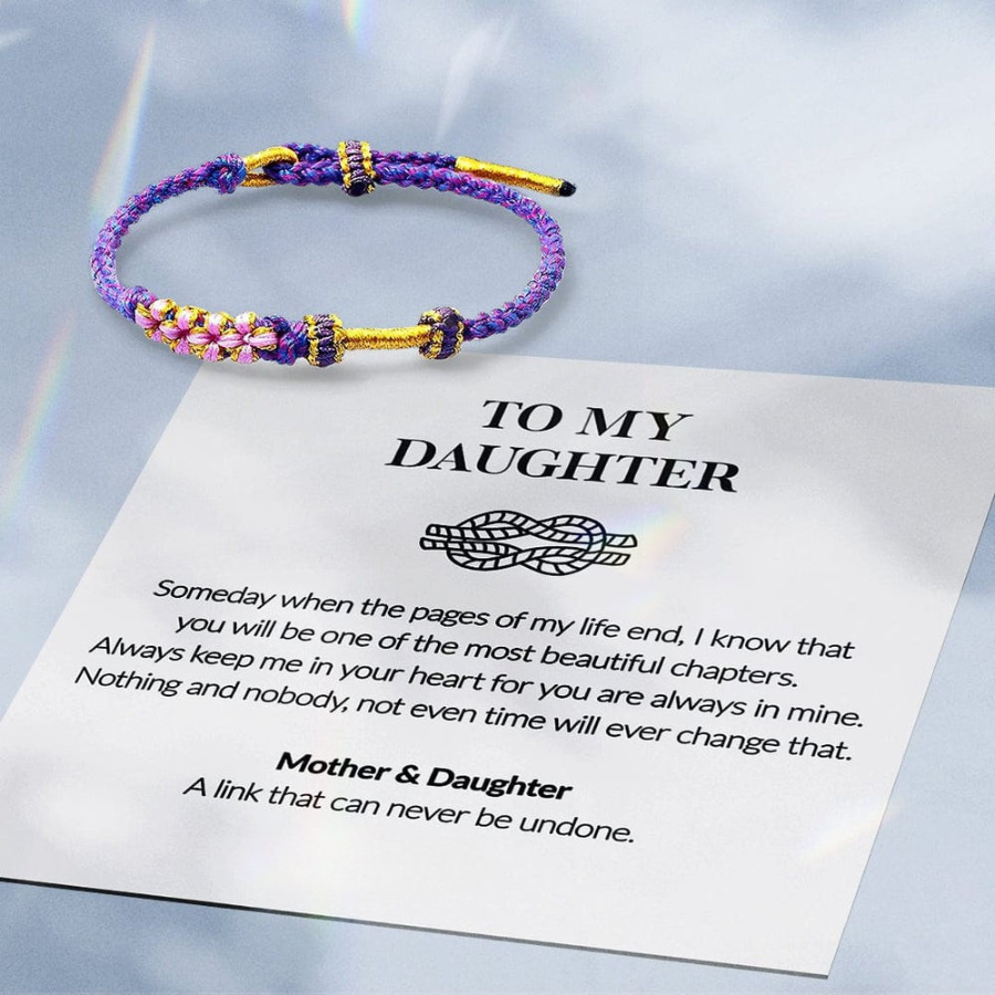 Daughter | A Link That Can Never Be Undone | Peach Blossom Knot Bracelet