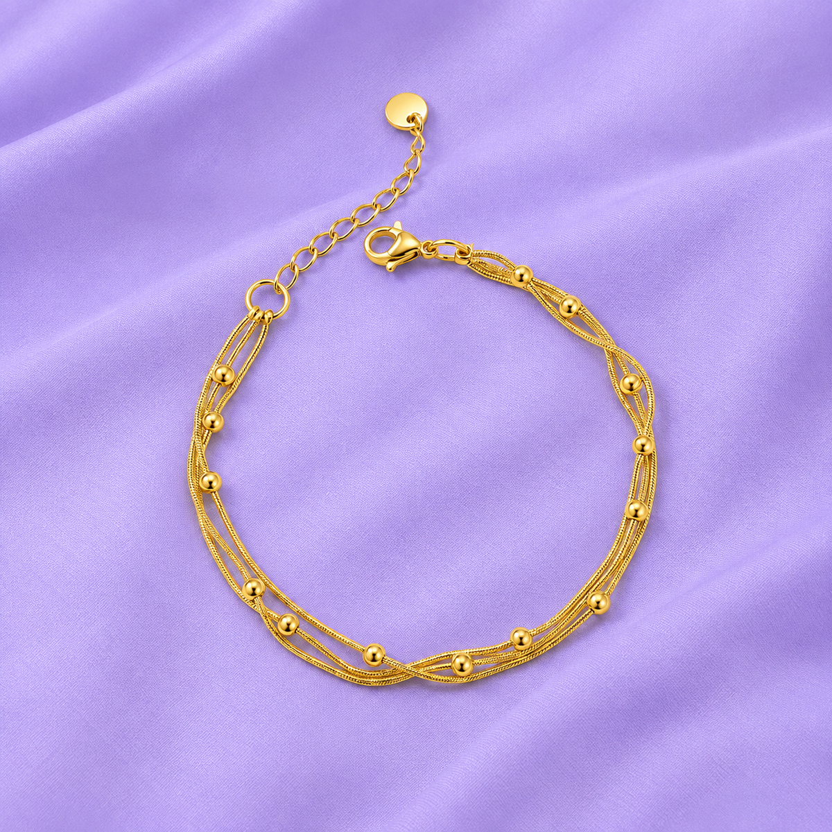 Beaded Beauty Layered Chain Bracelet