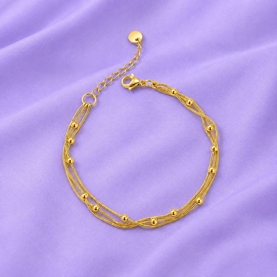 Beaded Beauty Layered Chain Bracelet