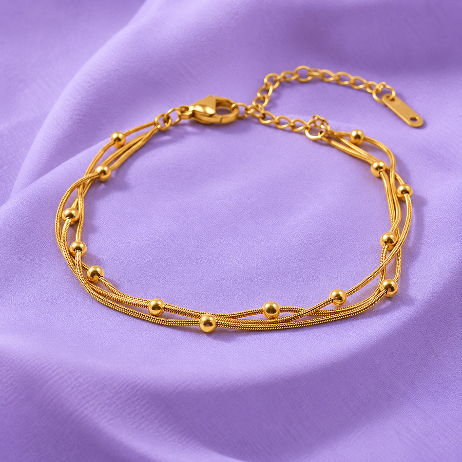 Beaded Beauty Layered Chain Bracelet