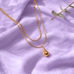 Sleek Teardrop Charm Layer Necklace