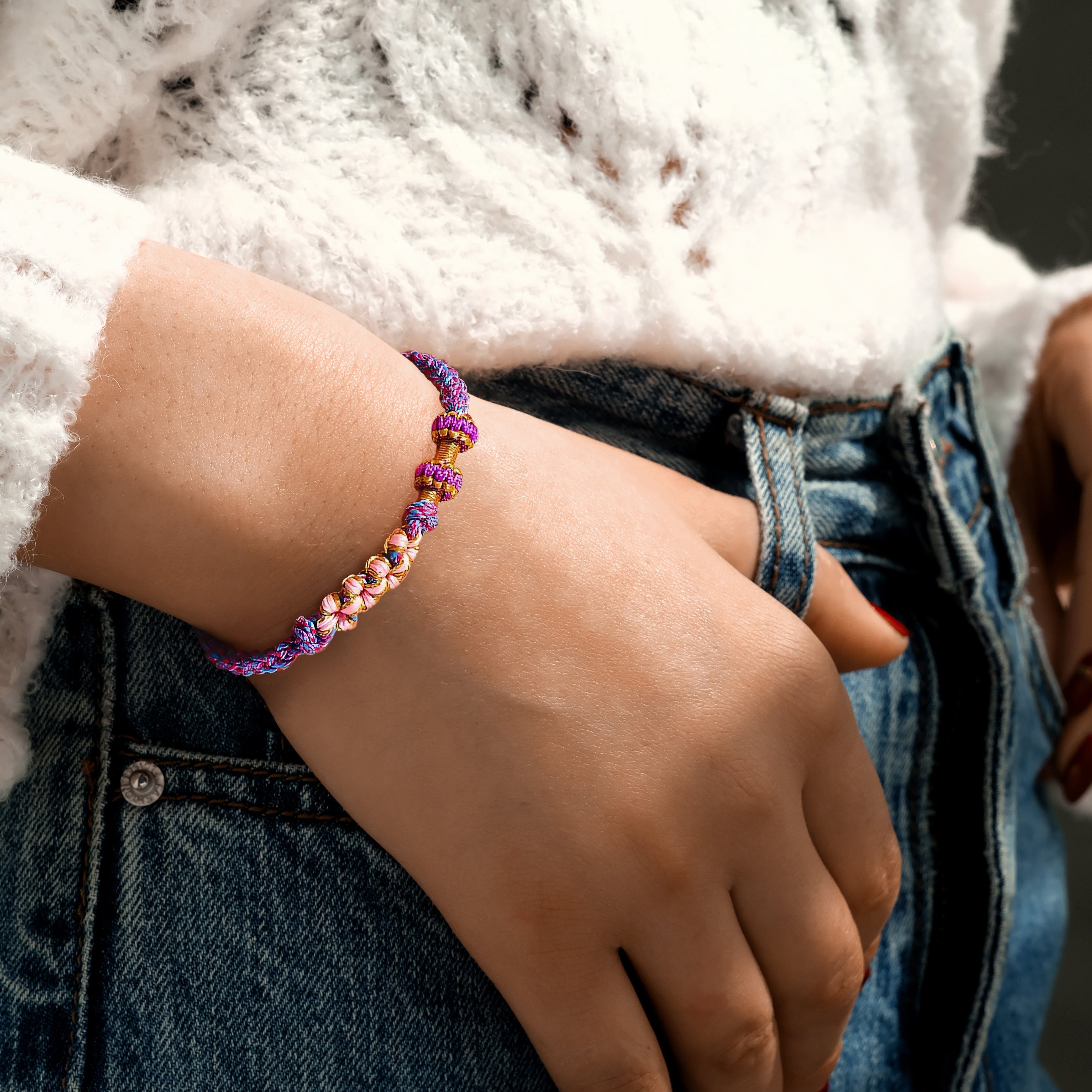 Daughter | A Link That Can Never Be Undone | Peach Blossom Knot Bracelet