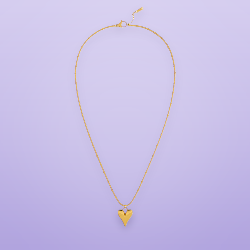 Heart Ball Chain Pendant Necklace