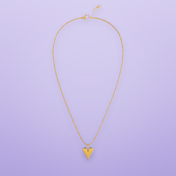 Heart Ball Chain Pendant Necklace