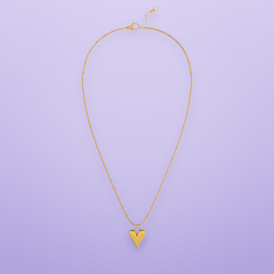 Heart Ball Chain Pendant Necklace